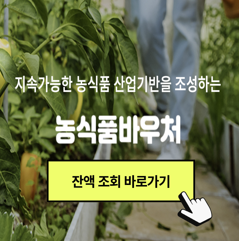 농식품바우처 카드 해당지역 및 자격, 월 10만원 지원 받으세요! (+ 금액 잔액조회)