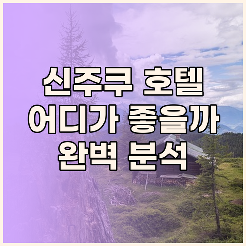 도쿄 신주쿠 호텔 완벽 분석 신주쿠