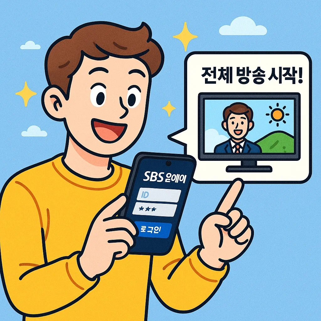 로그인 후 전체 방송 시청하는 방법