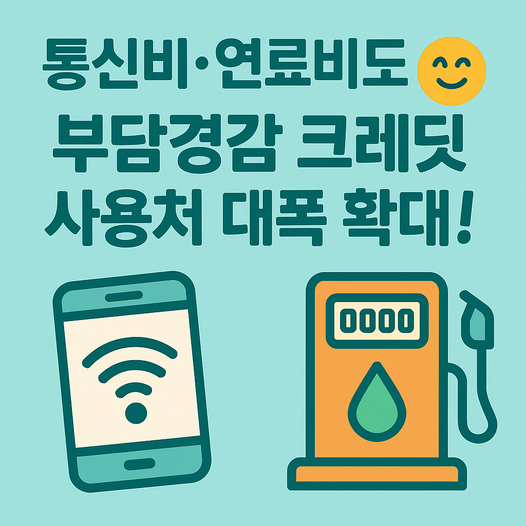 통신비·연료비도 OK😊 부담경감 크레딧 사용처 대폭 확대!
