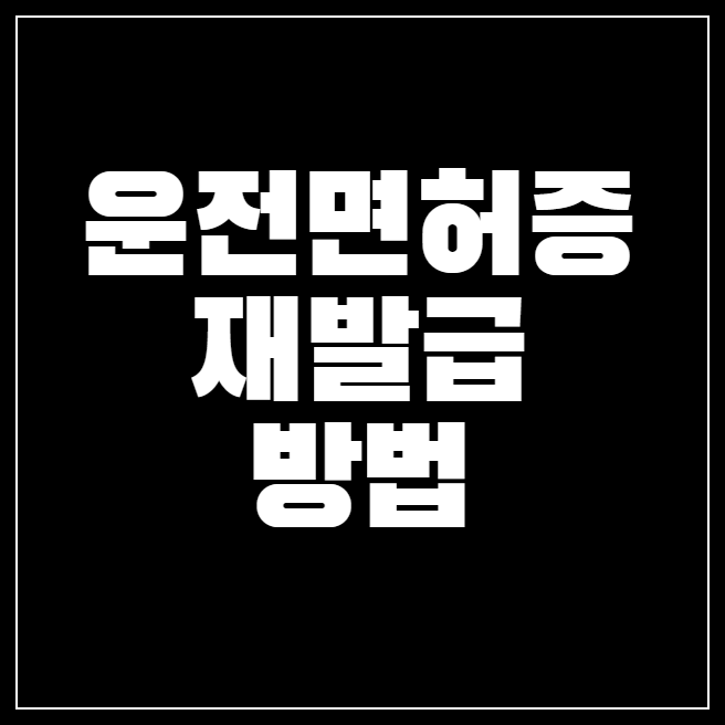운전면허증 재발급 방법 3가지 총정리!