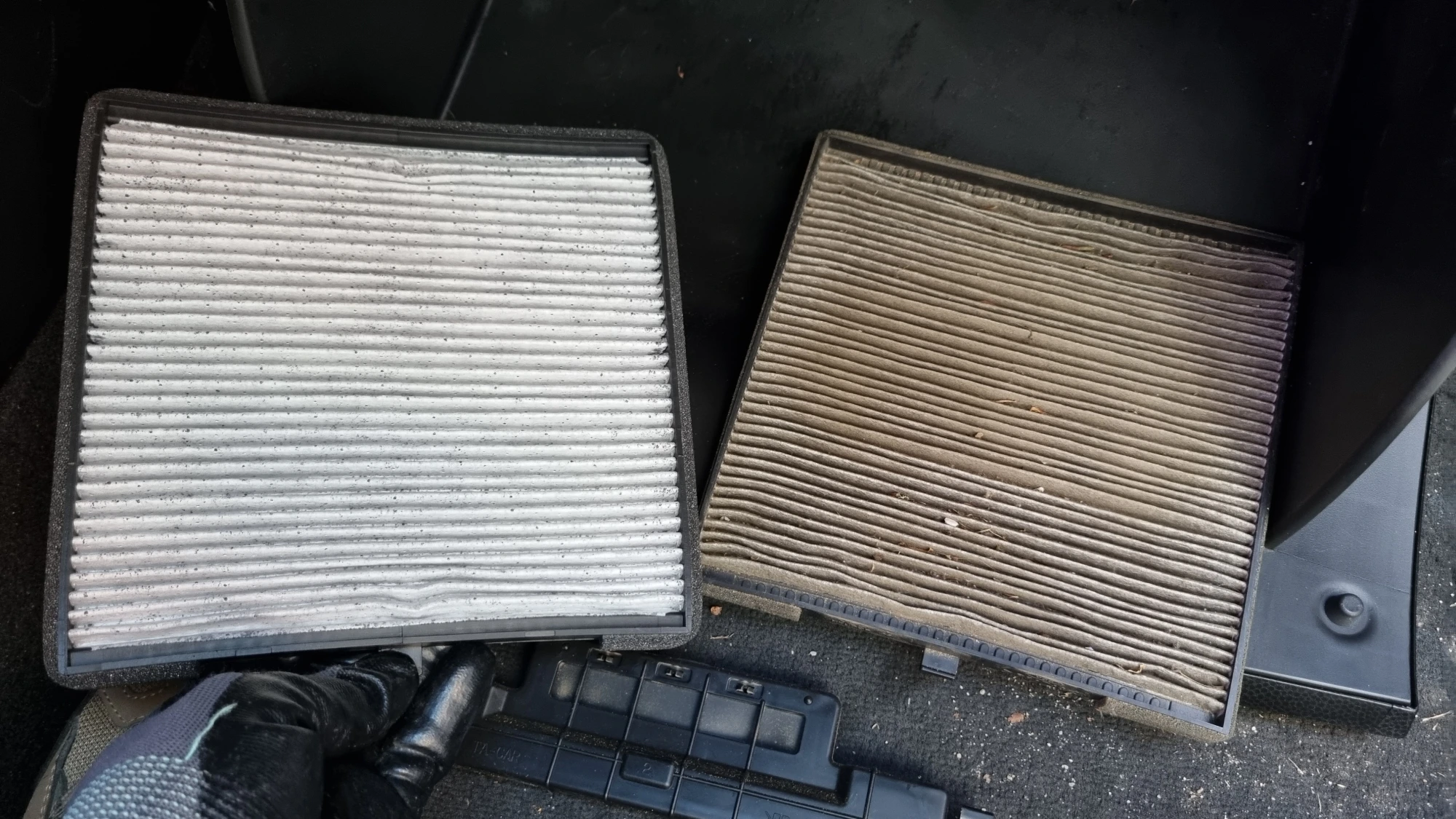 에어컨필터 비교 모습