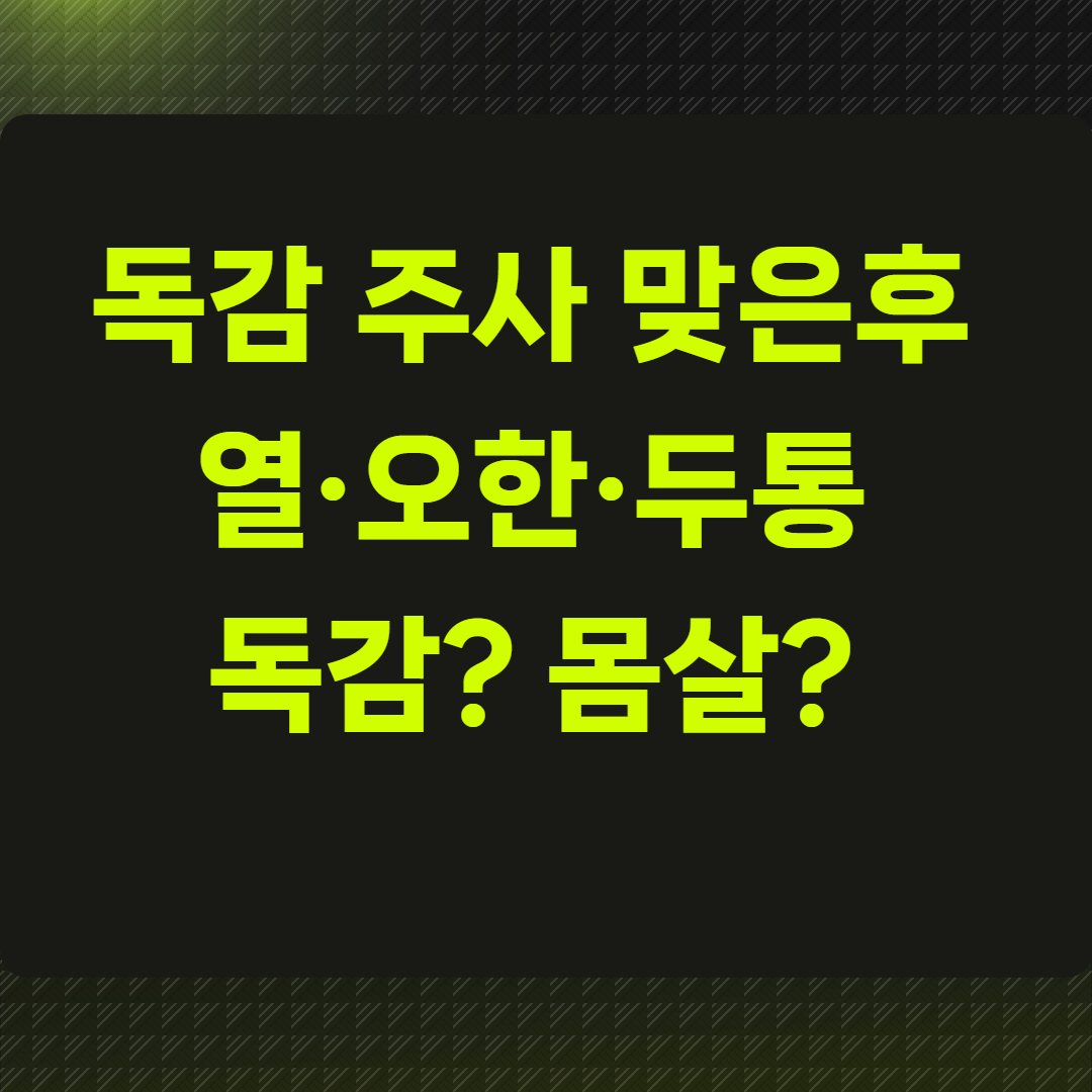 독감 주사 맞고 다음날 열&middot;오한&middot;두통