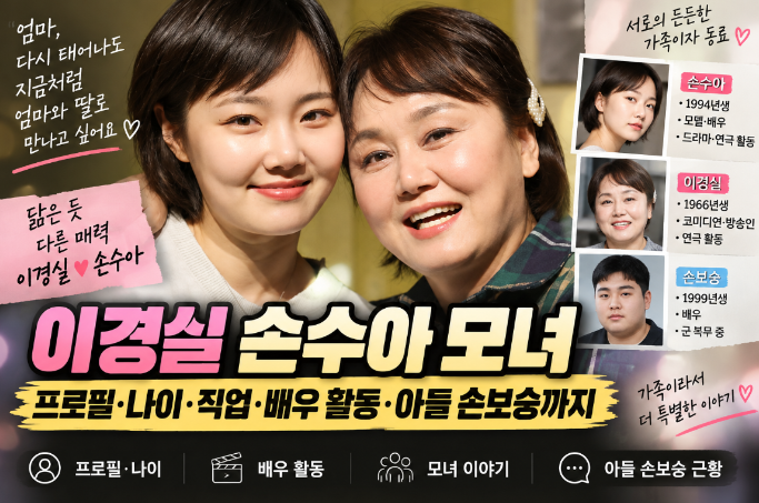 이경실 손수아 모녀|프로필·나이·직업·배우 활동·아들 손보승