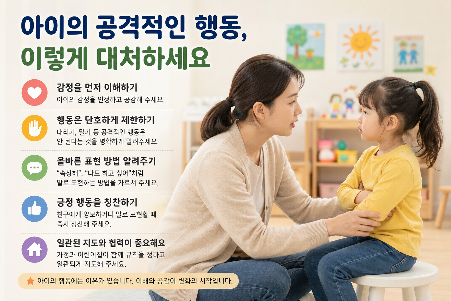 AI 아이의 공격적인 행동 대처 이미지