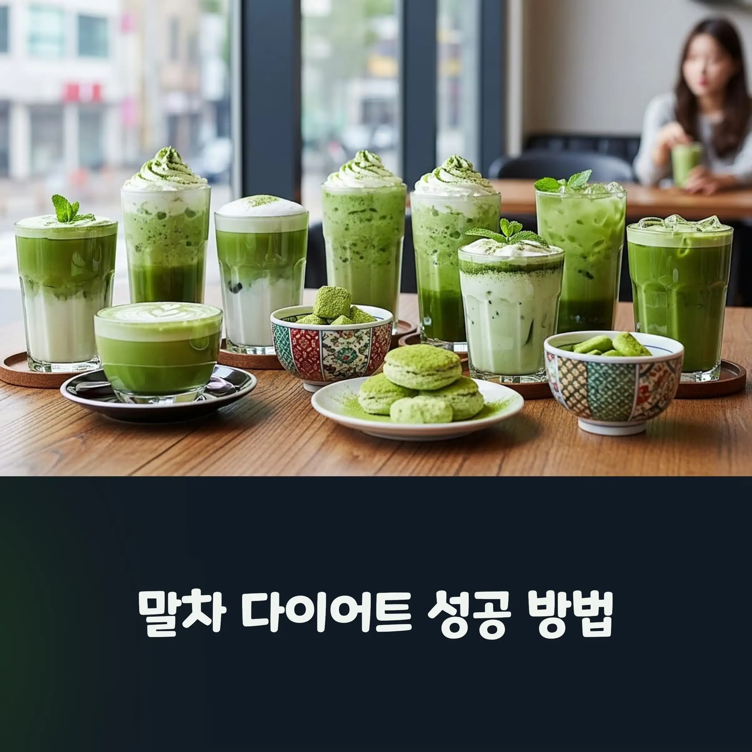 말차 라떼와 말차 디저트