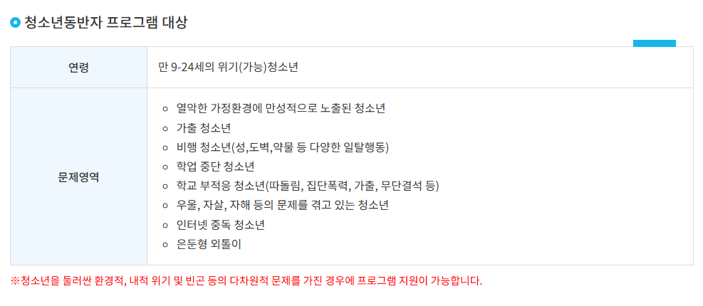 청소년동반자프로그램