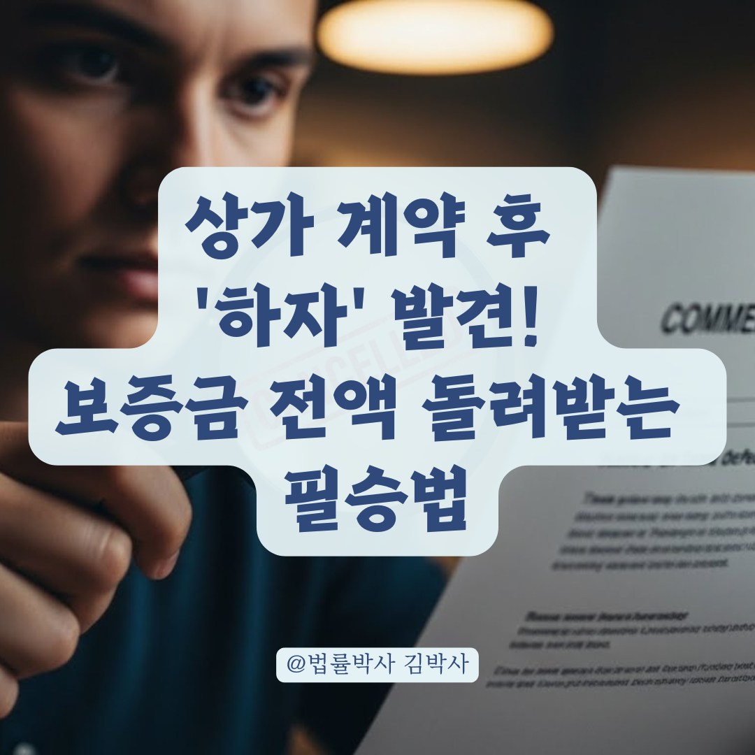 상가 '중대한 하자' 발생 시 가계약 파기 및 보증금 전액 반환받는 법.