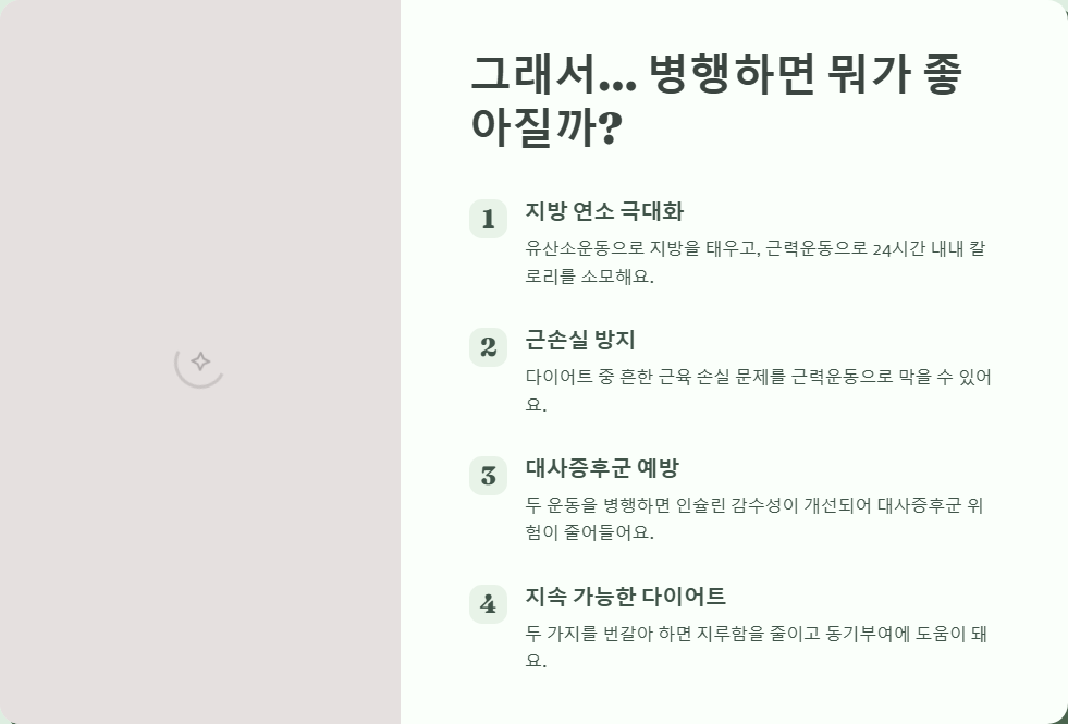 유산소운동과 근력운동 병행하면 살이 더 잘 빠질까