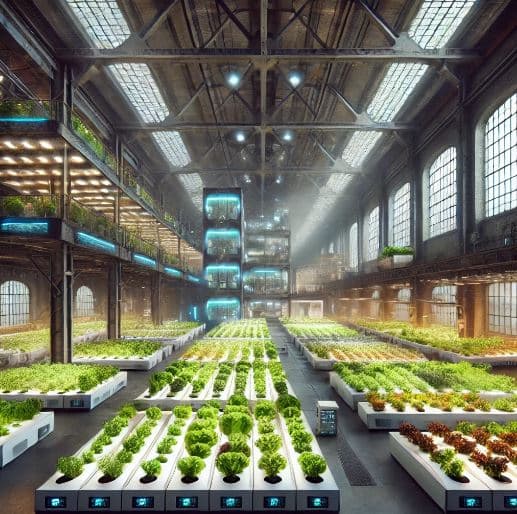 버려진 공장과 창고를 활용한 스마트 실내 농장