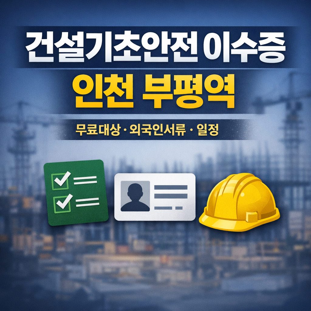 건설기초안전 이수증 4시간 교육 무엇을 배우나 비용 무료대상 발급 절차까지