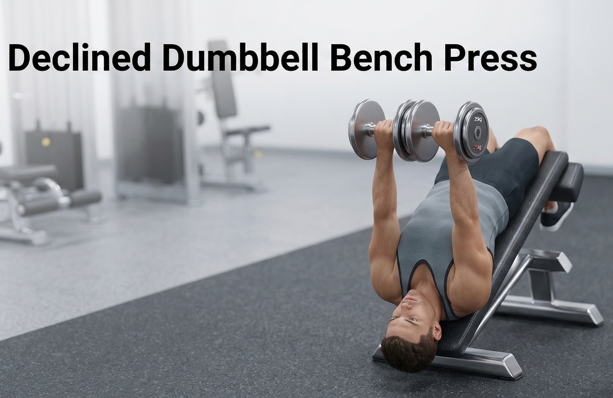 디클라인 덤벨 프레스 시작 자세