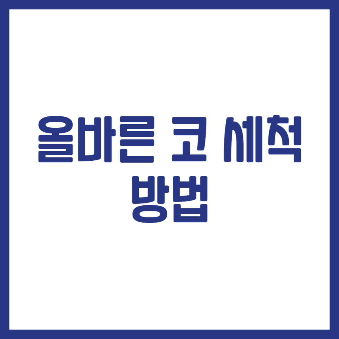 올바른 코 세척 방법