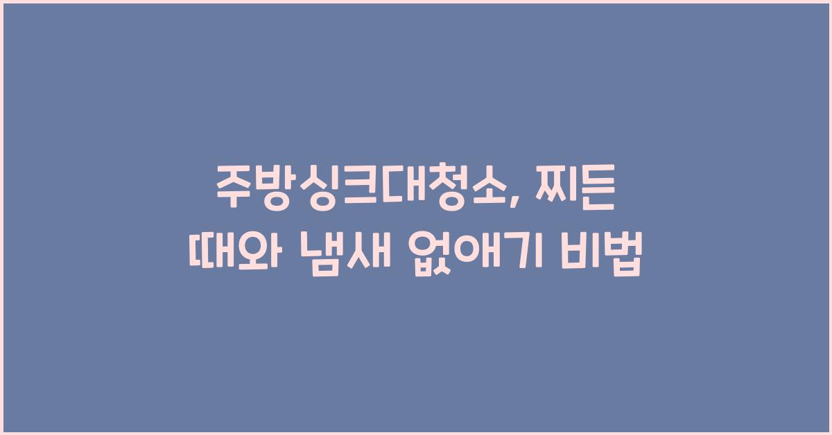 주방싱크대청소