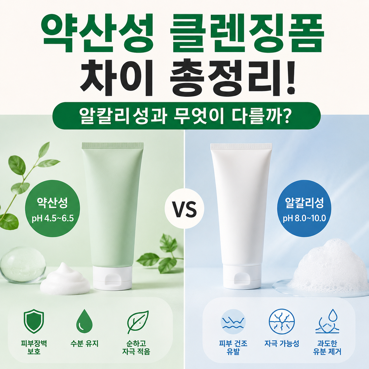 약산성 클렌징폼 차이