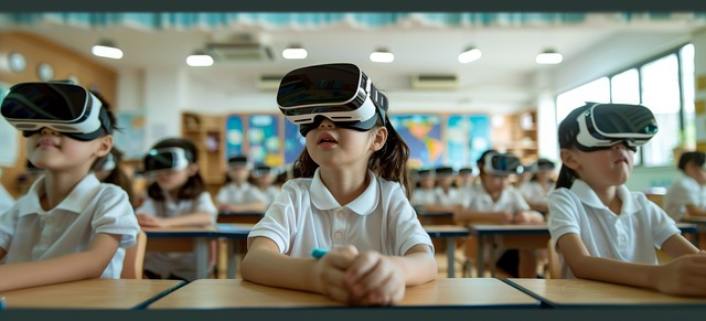 vr 사용하는 어린아이