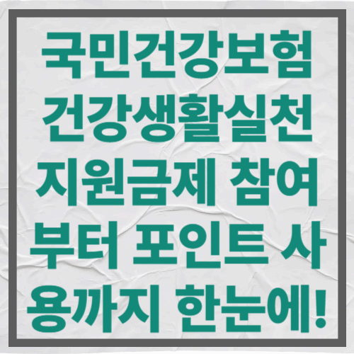 국민건강보험 건강생활실천지원금제 참여부터 포인트 사용까지 한눈에!