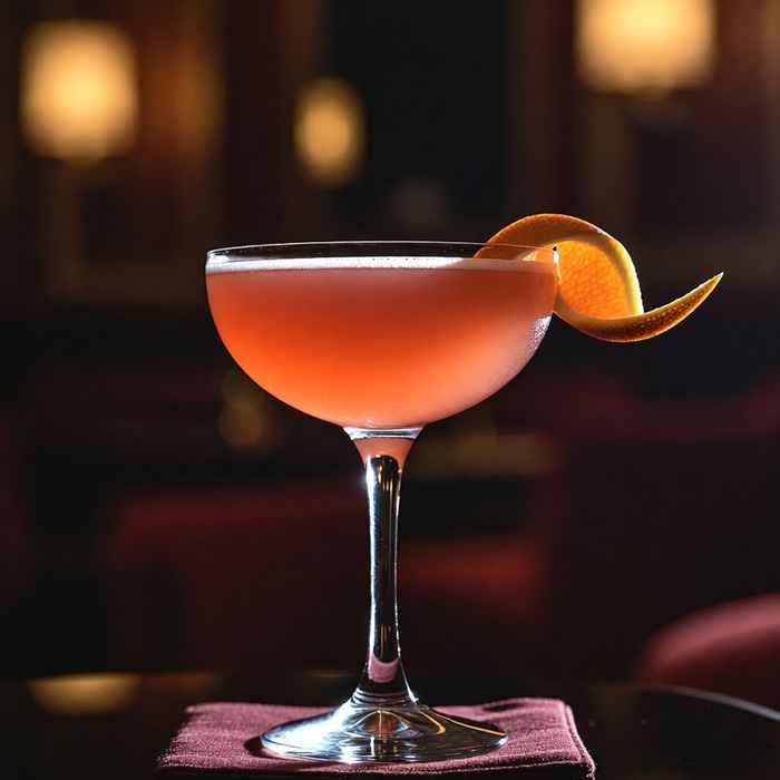 자몽 트위스트가 가미된 클래식 브라운 더비 칵테일 완성 사진
