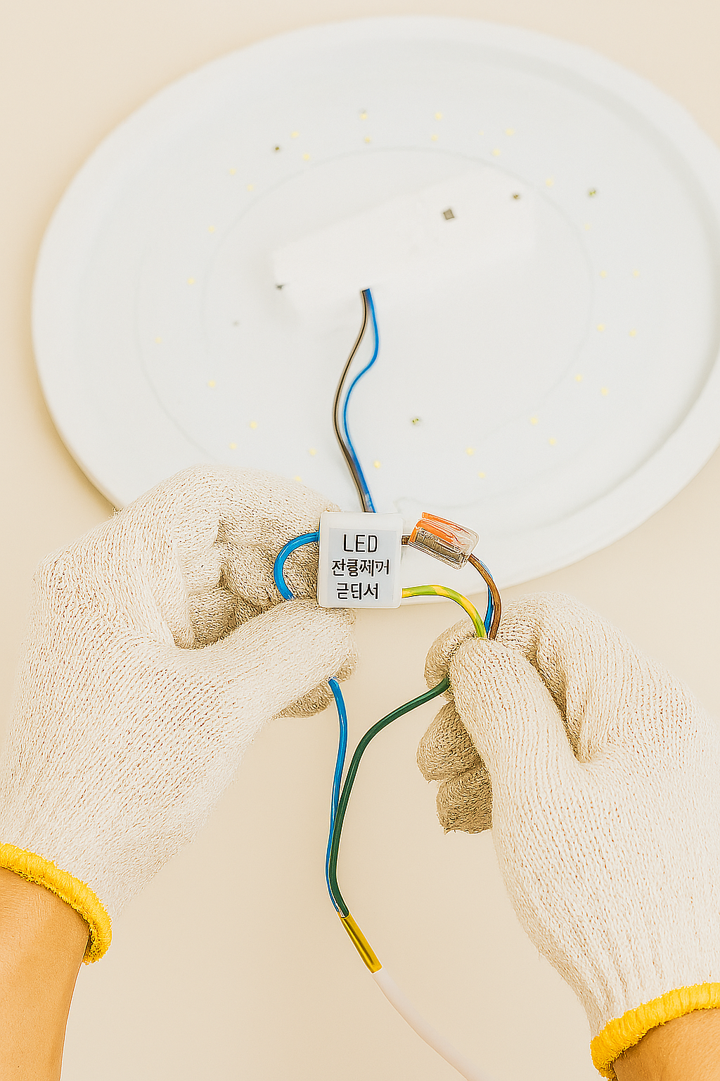 스위치를 껐는데도 불이 희미하게 남는다면?
'LED 잔광제거 콘덴서'가 정답!
등기구 전원선에 연결만 하면 잔광 싹 사라져요.