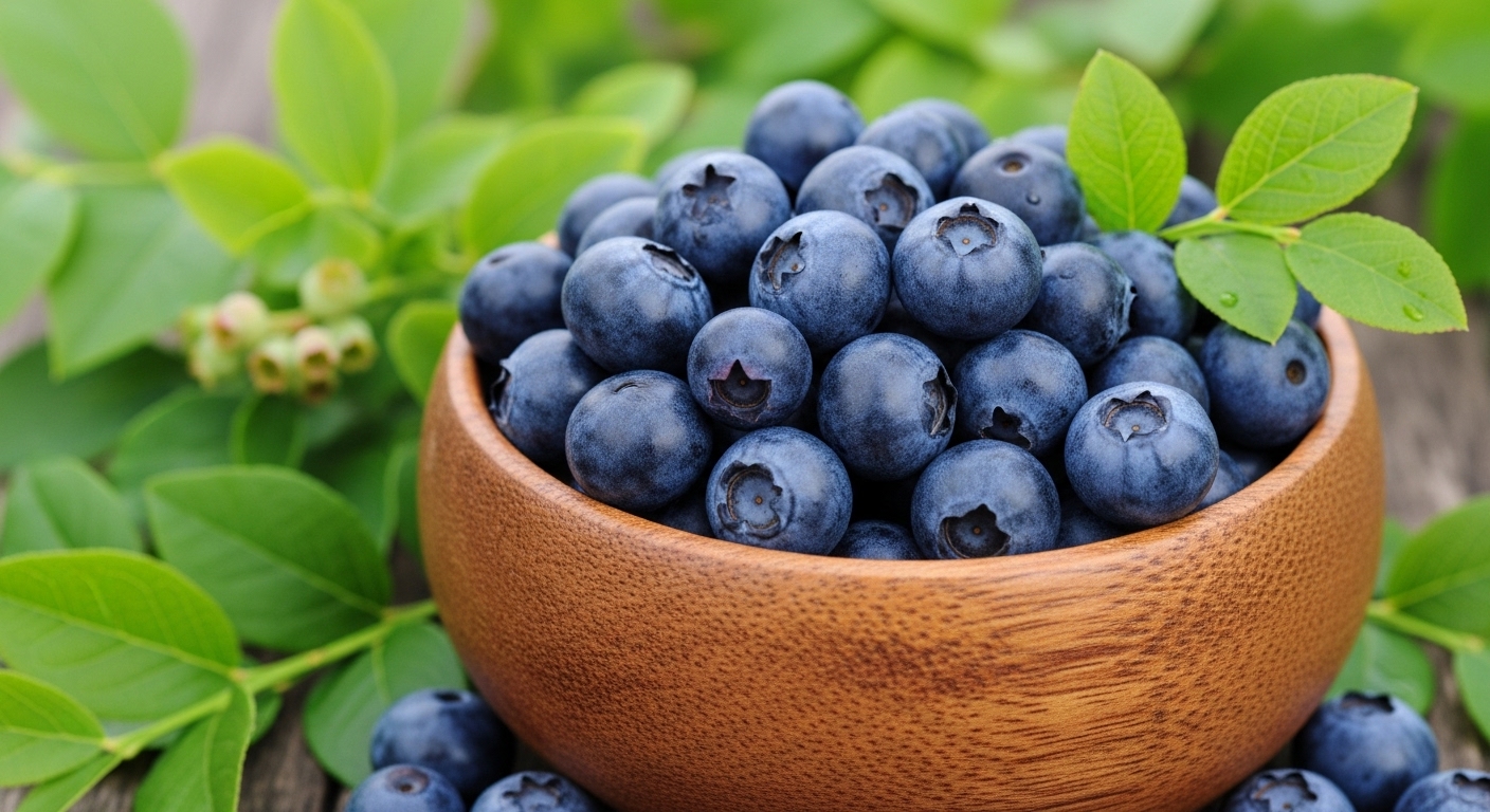 블루베리의 주요 효능 및 영양 데이터