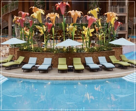 인스파이어 수영장 비치베드