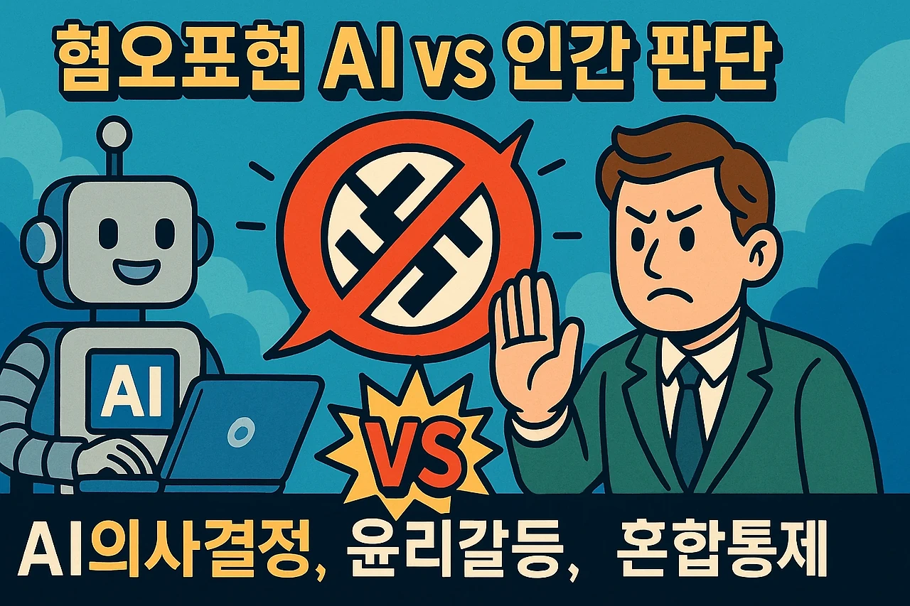 혐오표현 AI vs 인간 판단 (AI의사결정, 윤리갈등, 혼합통제) 관련 이미지