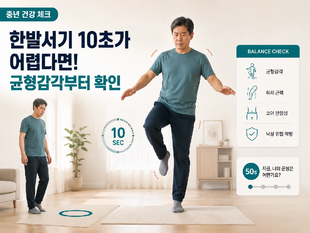 한발서기 10초가 어렵다면!