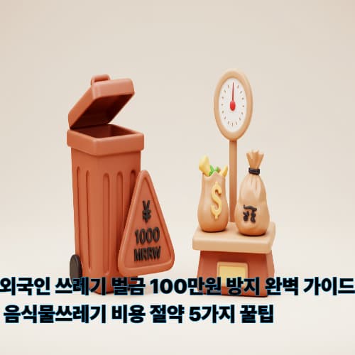 외국인 쓰레기 벌금 100만원 방지 완벽 가이드: 음식물쓰레기 비용 절약 5가지 꿀팁