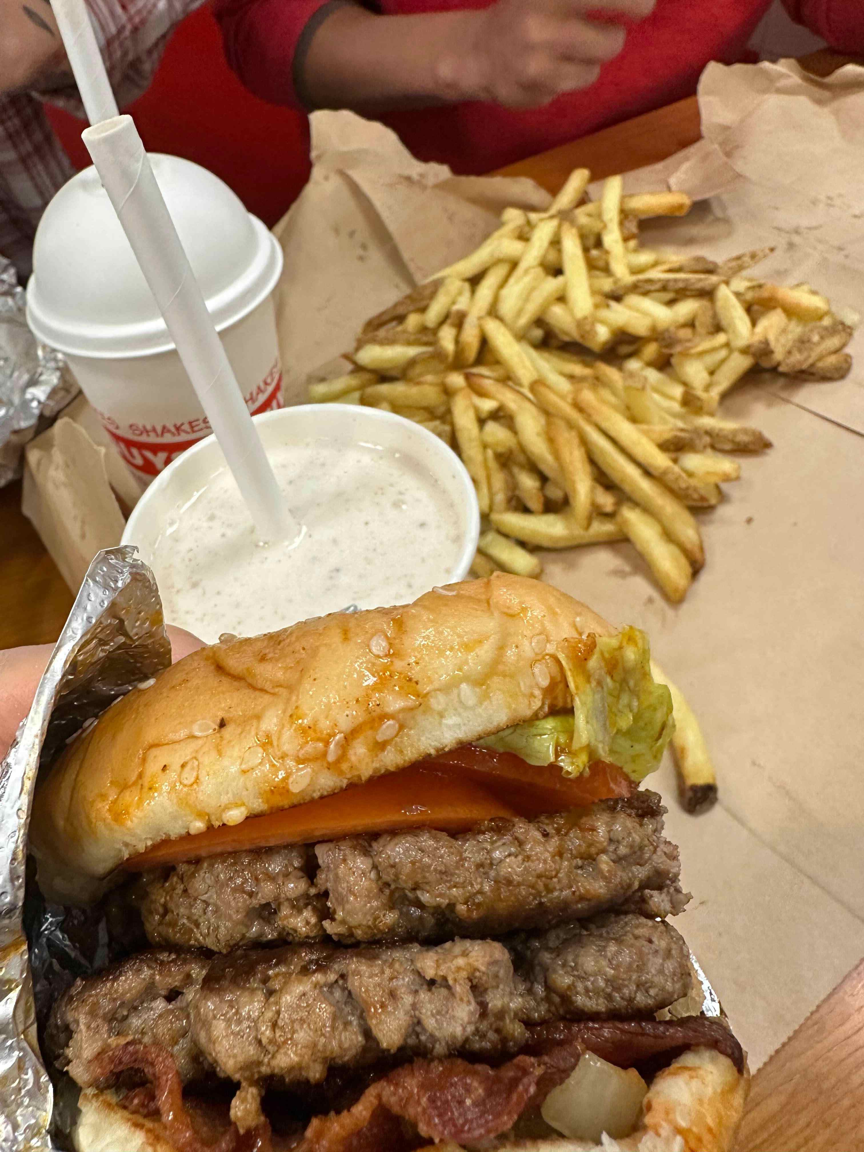 파이브가이즈-베이컨햄버거