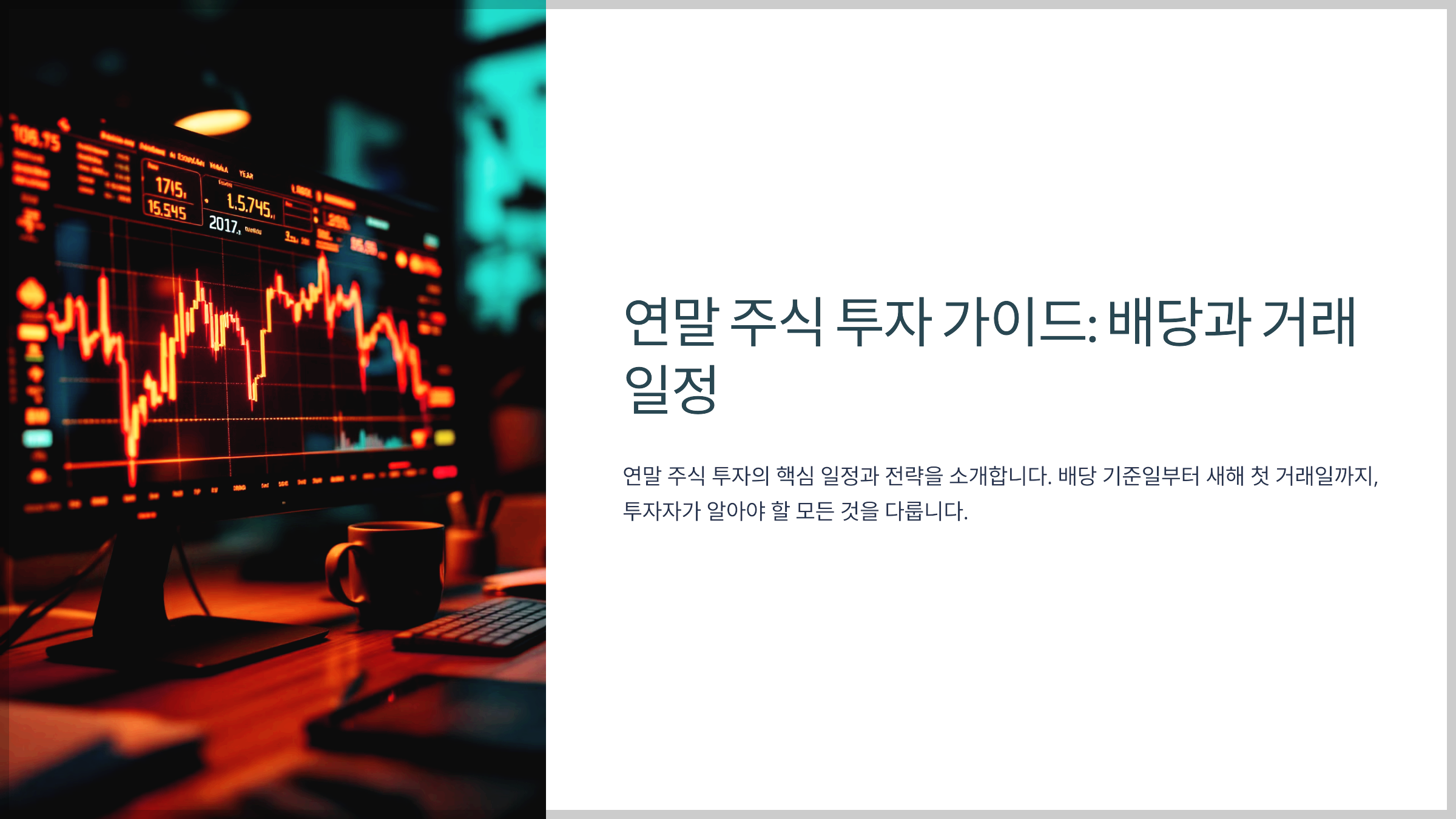 연말 주식 투자 가이드: 배당과 거래 일정