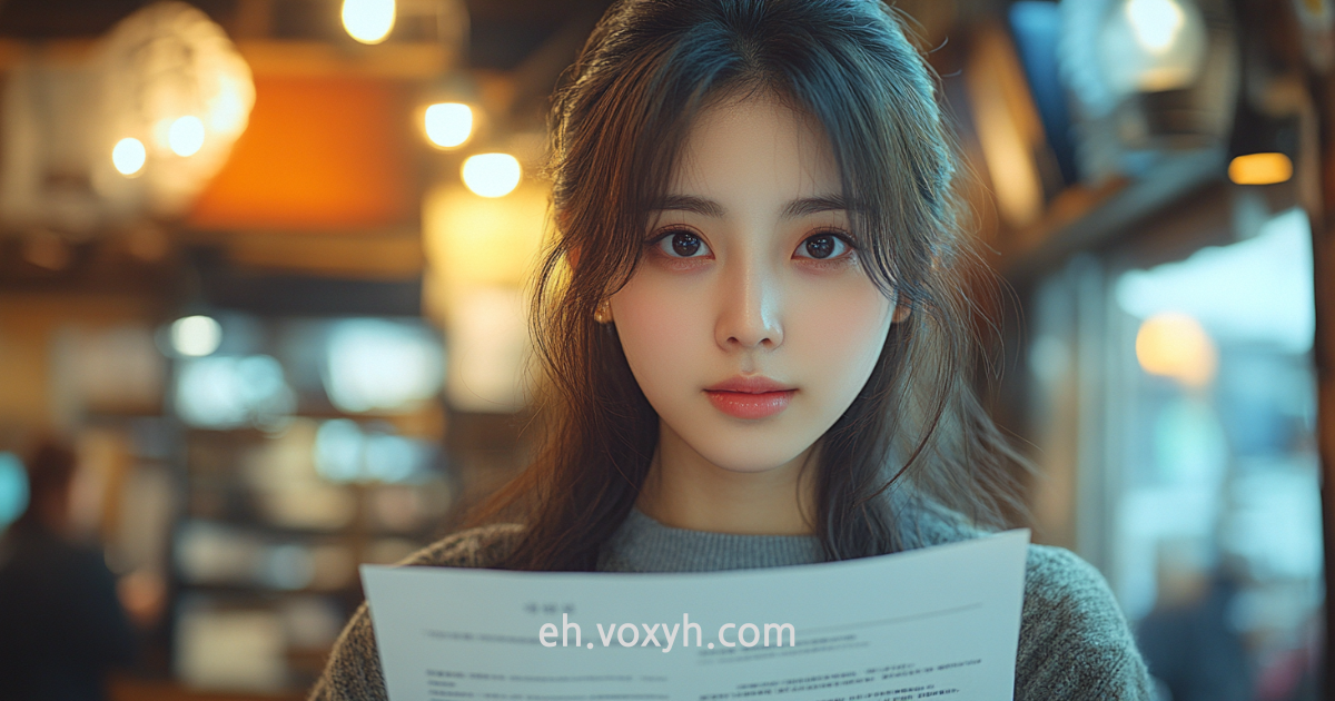 알바 소개서를 덜고 있는 여학생