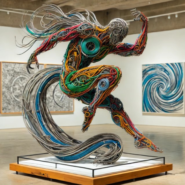 @폐전선으로 제작된 예술작품 이미지