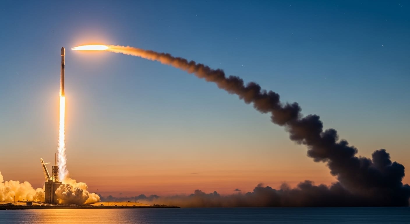 스페이스X 관련주를 보여주는 로켓 발사 장면