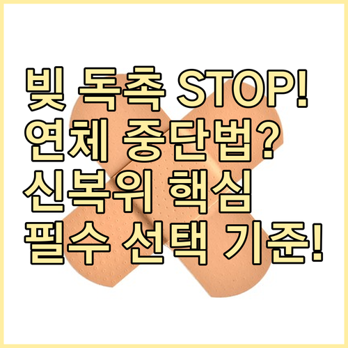 연체 중단과 채권 추심 방어 신복위 ..