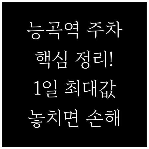 능곡역 주차장 위치와 운영 시간 1일..