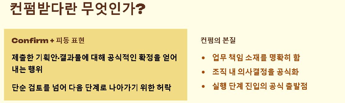 컨펌받다 뜻