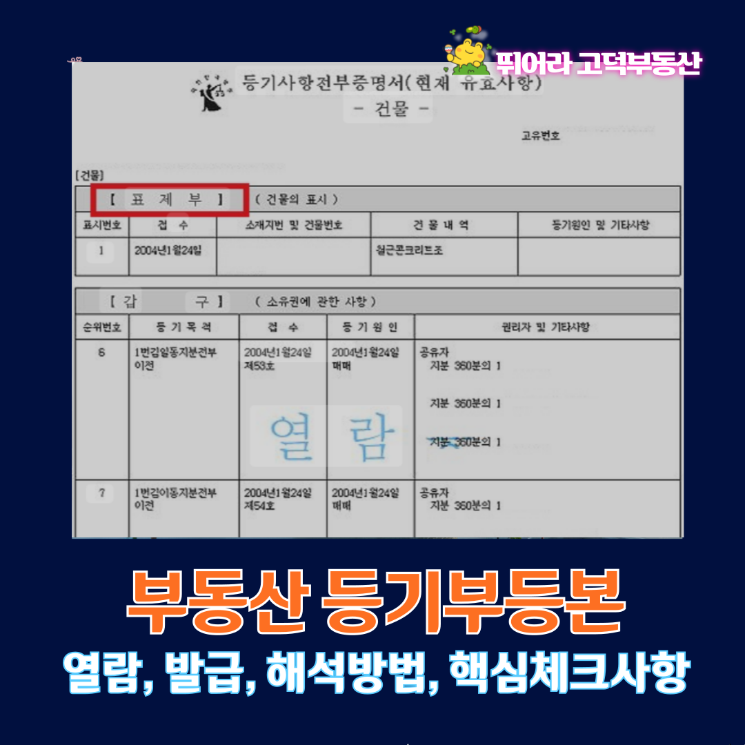 부동산 등기부등본 완전 분석