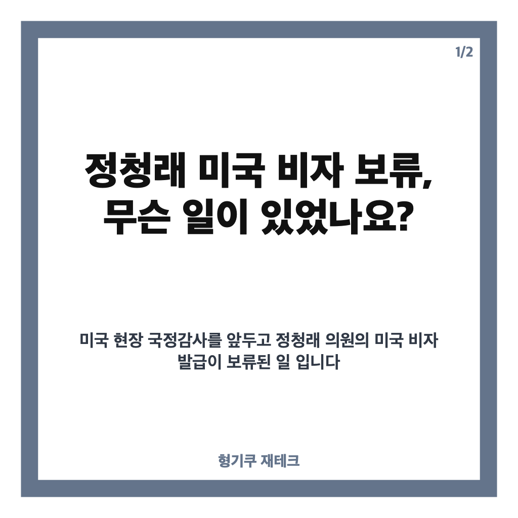 정청래 미국 비자 보류, 국정감사 방문지 미국에서 유럽으로 변경된 이유는? 카드뉴스 1
