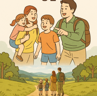 가족과 여행하는 사진