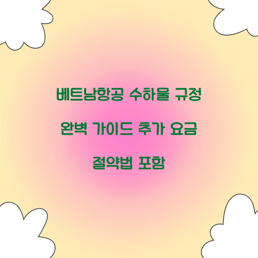 베트남항공 수하물 규정