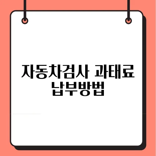 자동차검사 과태료 납부방법