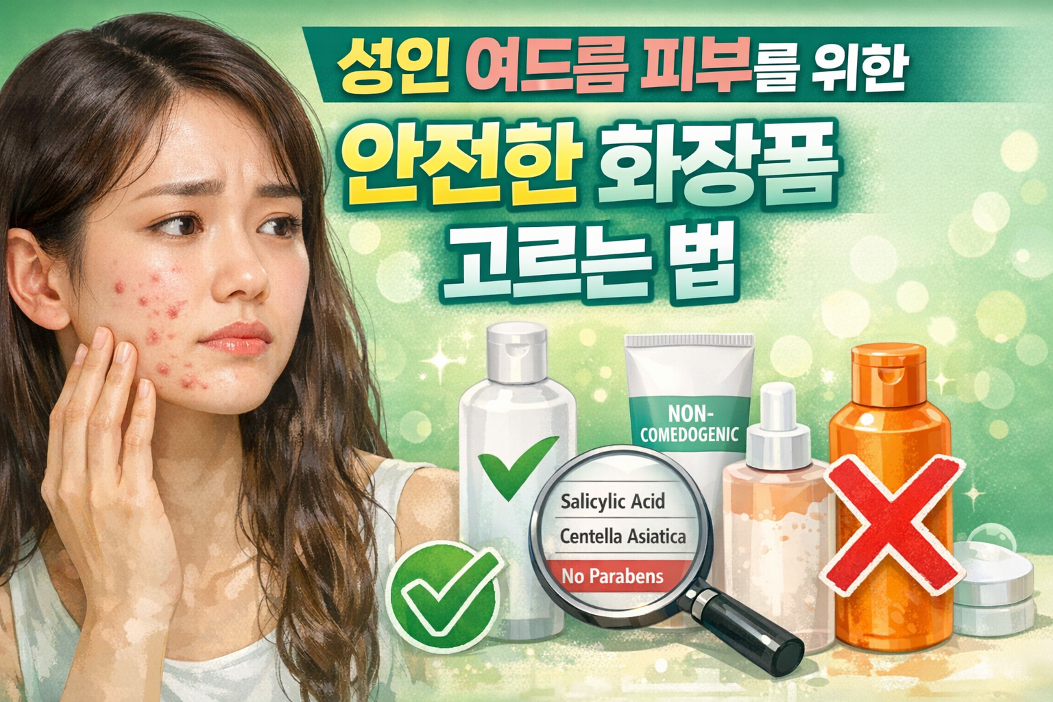 성인 여드름을 악화시키는 화장품과 올바른 선택 가이드