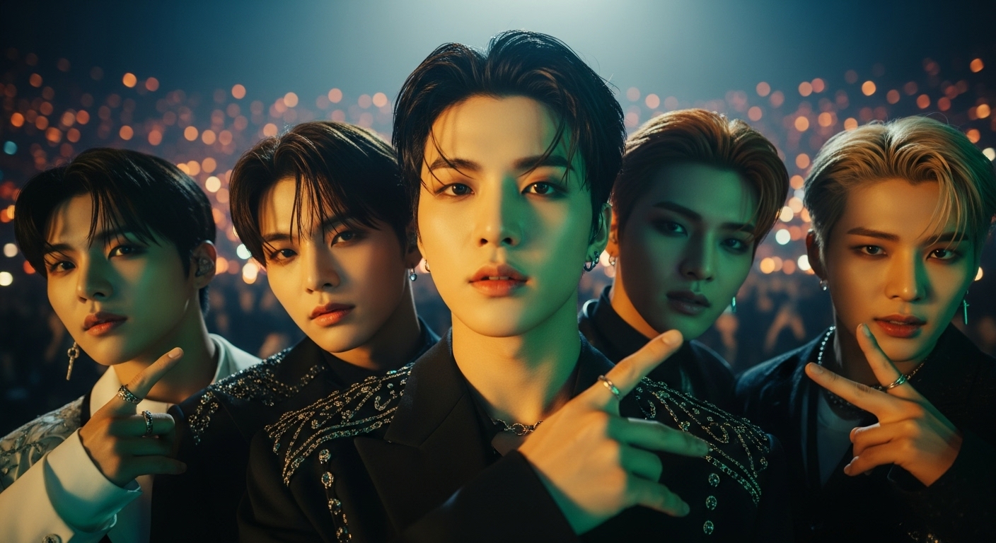 알파드라이브원 멤버들의 클로즈업 사진. 각 멤버들이 강렬한 표정과 매력적인 비주얼을 선보이며 카메라를 응시하고 있다.