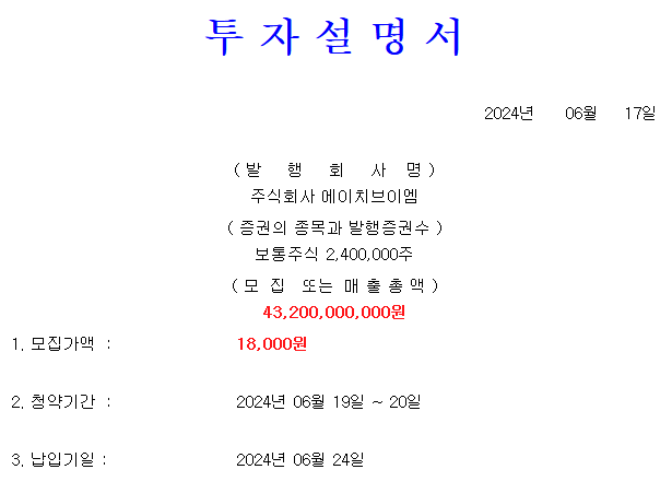 에이치브이엠 공모가