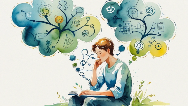 INTP 기질의 청소년은 호기심이 많고, 논리적 사고와 독창적인 관점을 가지고 있습니다. 이들은 질문하고 분석하며, 끊임없이 무언가를 파악하려는 사고의 흐름을 즐깁니다에 관한 그림