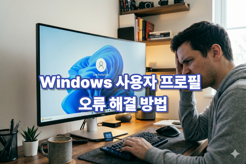 윈도우 사용자 프로필 오류 화면