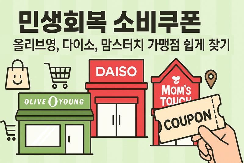 민생회복 소비쿠폰 올리브영, 다이소, 맘스터치 가맹점 쉽게 찾기