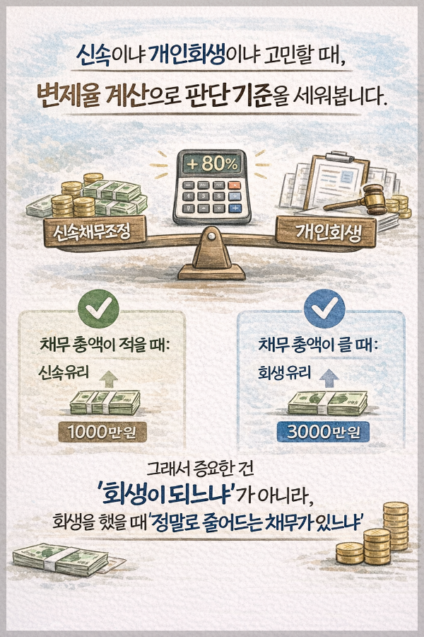 신속이냐 개인회생이냐