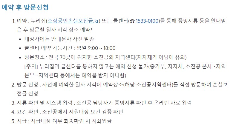 소상공인 손실보전금 확인지급