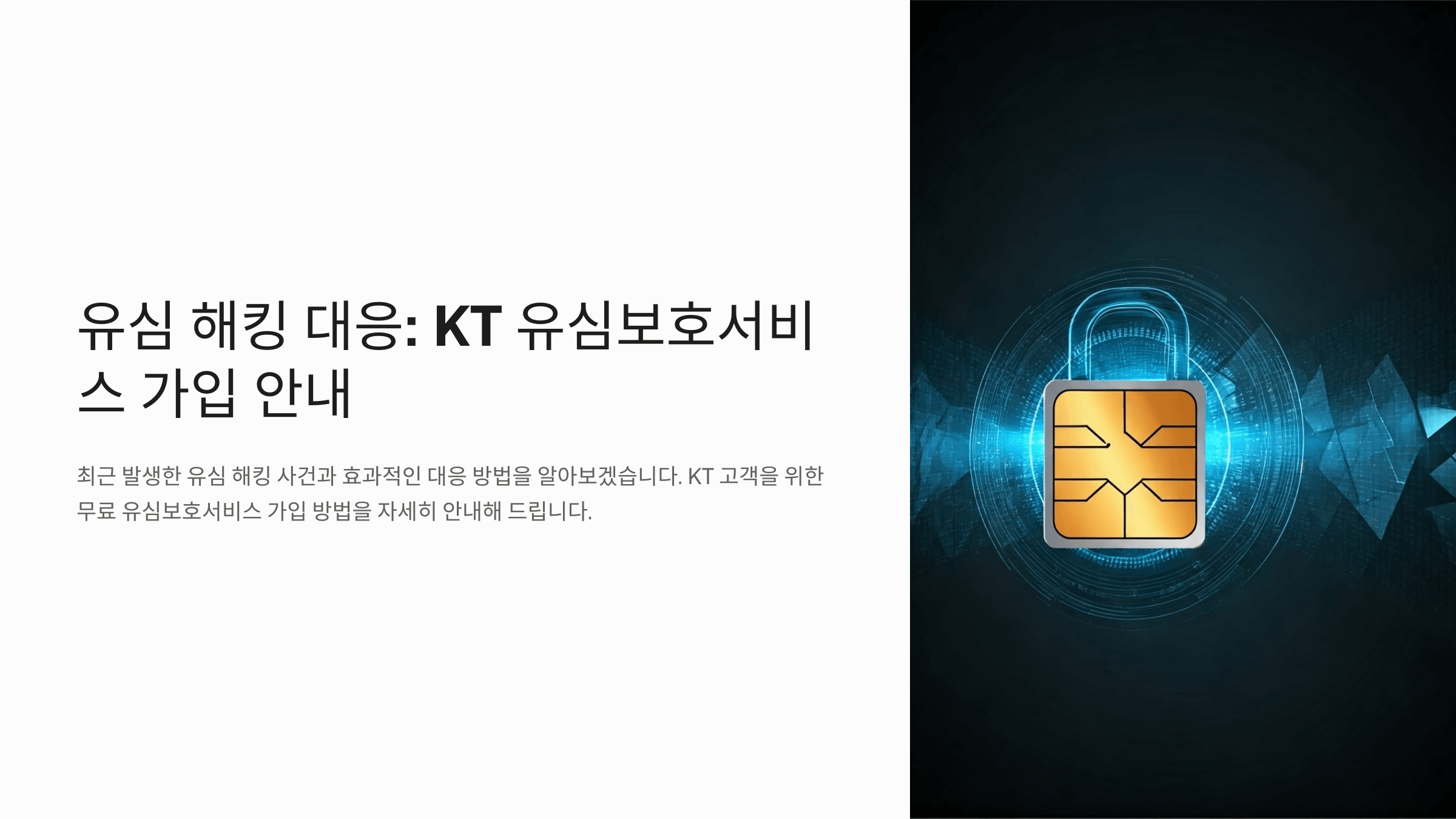 유심 해킹 대응 kt 유심 보호 서비스 가입 안내